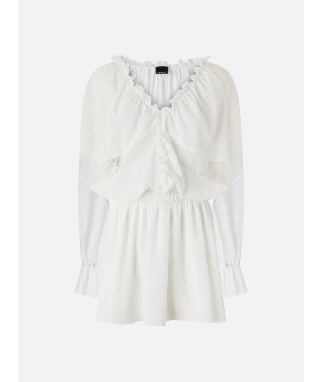 PINKO Белое хлопковое коктейльное платье, фото 3