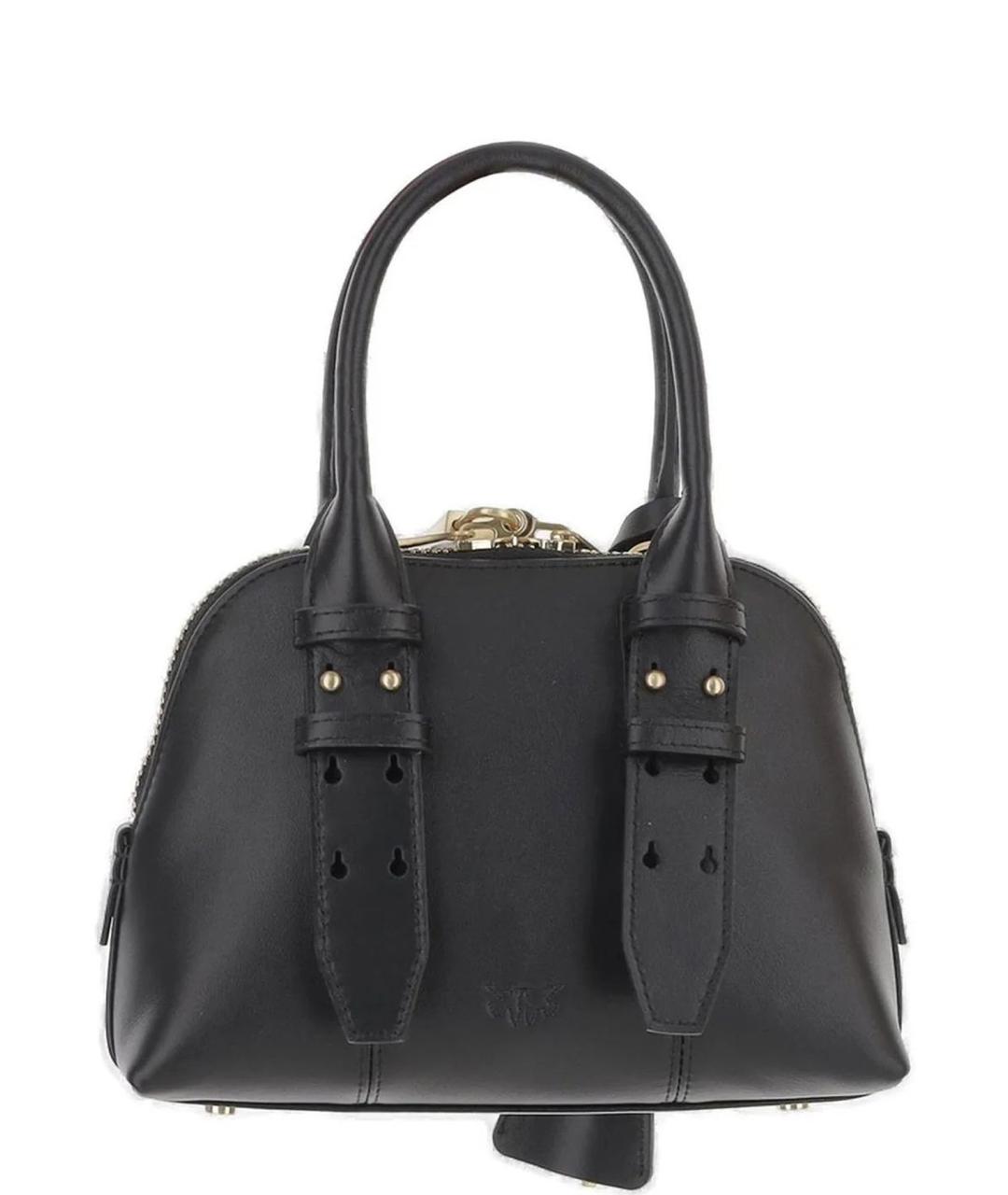 PINKO Черная кожаная сумка с короткими ручками, фото 2