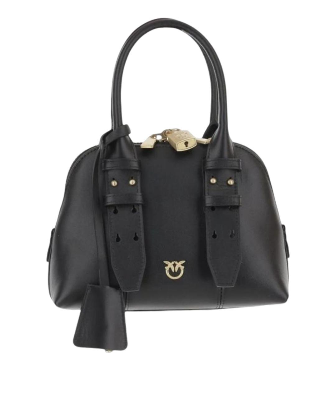 PINKO Черная кожаная сумка с короткими ручками, фото 1