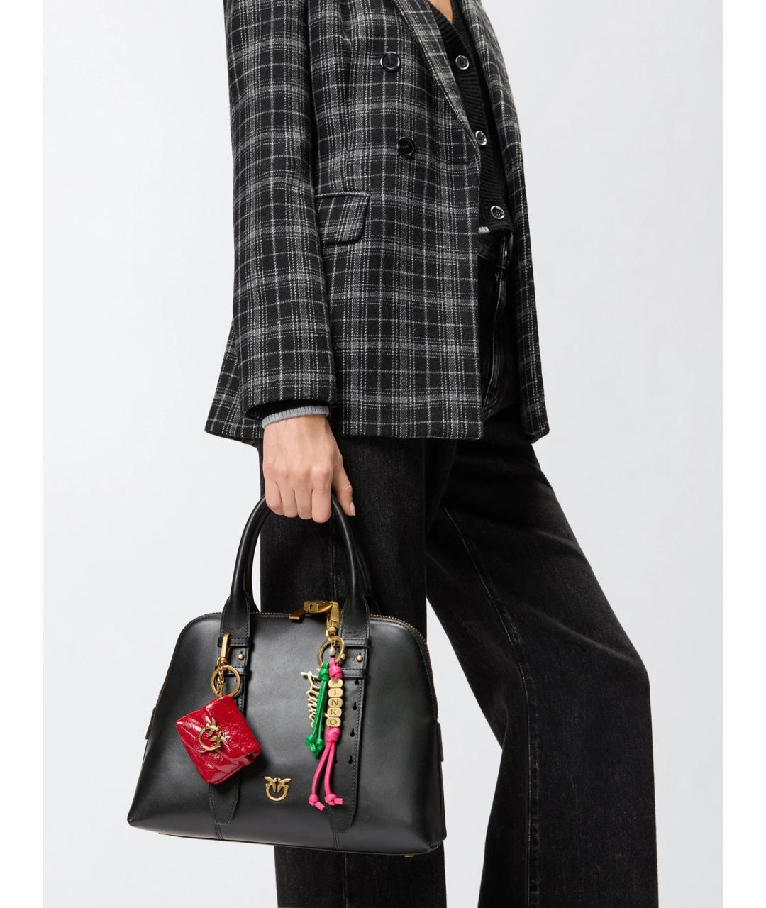 PINKO Черная хлопковая сумка тоут, фото 2