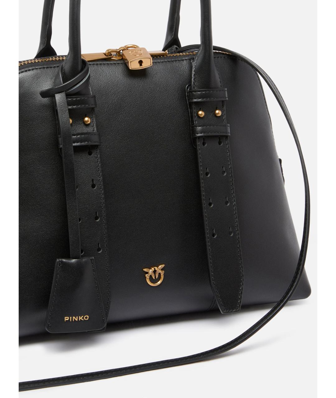 PINKO Черная хлопковая сумка тоут, фото 6
