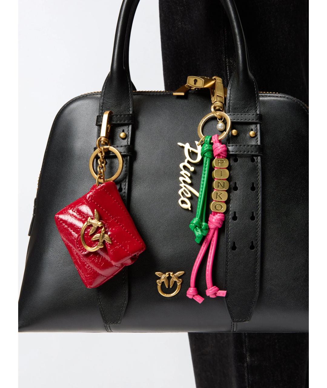 PINKO Черная хлопковая сумка тоут, фото 4