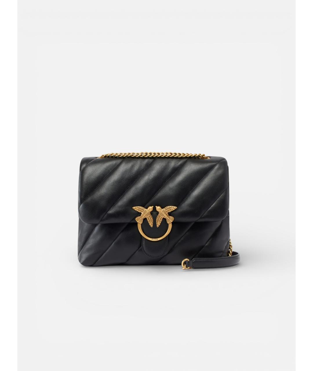 PINKO Черная кожаная сумка через плечо, фото 5