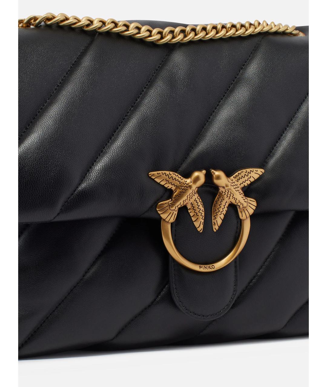 PINKO Черная кожаная сумка через плечо, фото 2