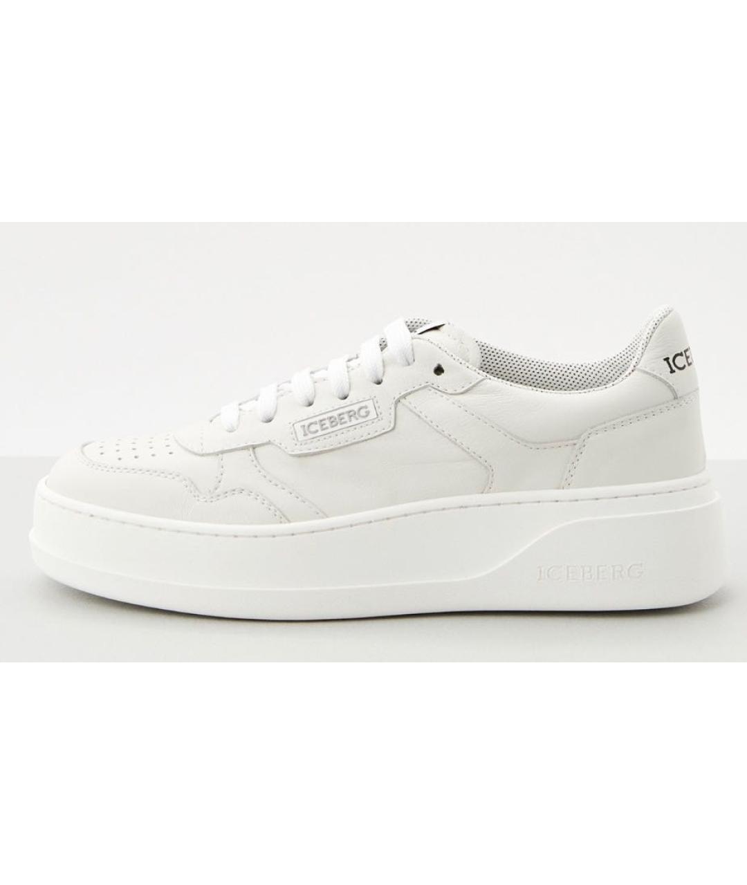 ICEBERG Бежевые кожаные кеды, фото 9