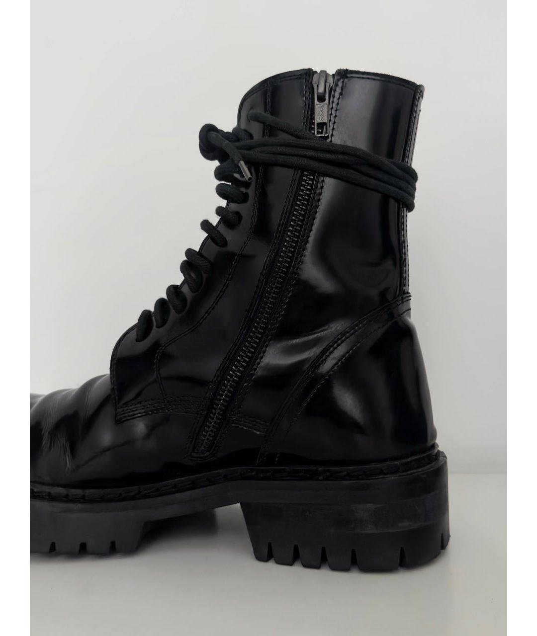 ANN DEMEULEMEESTER Черные высокие ботинки из лакированной кожи, фото 2