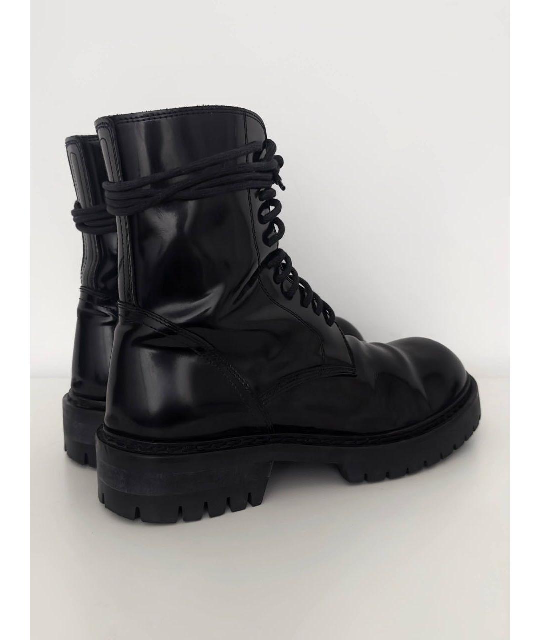 ANN DEMEULEMEESTER Черные высокие ботинки из лакированной кожи, фото 4