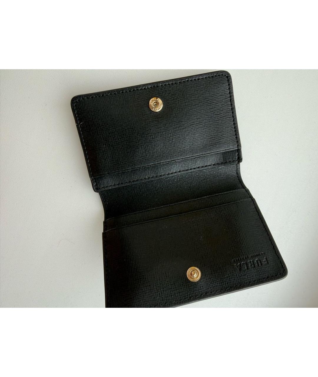 FURLA Черный кожаный кошелек, фото 4