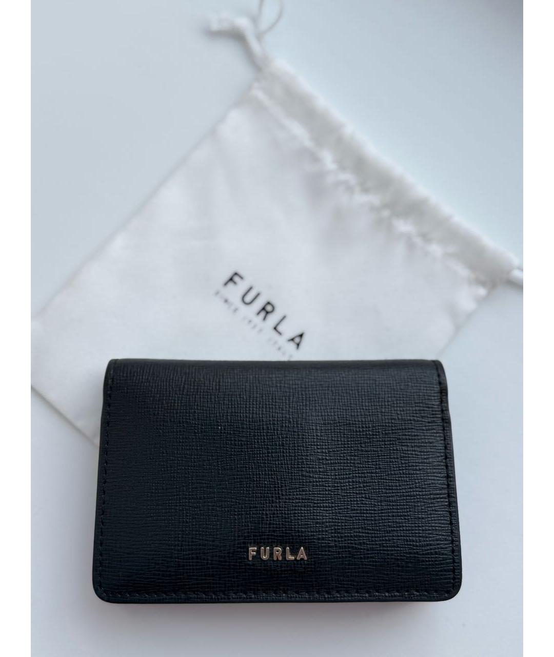 FURLA Черный кожаный кошелек, фото 8