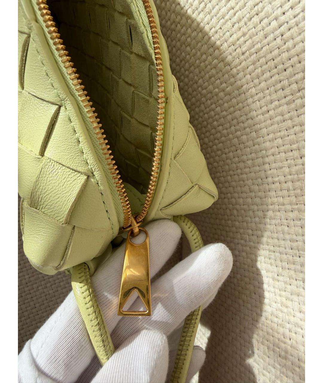 BOTTEGA VENETA Салатовая кожаная сумка через плечо, фото 5