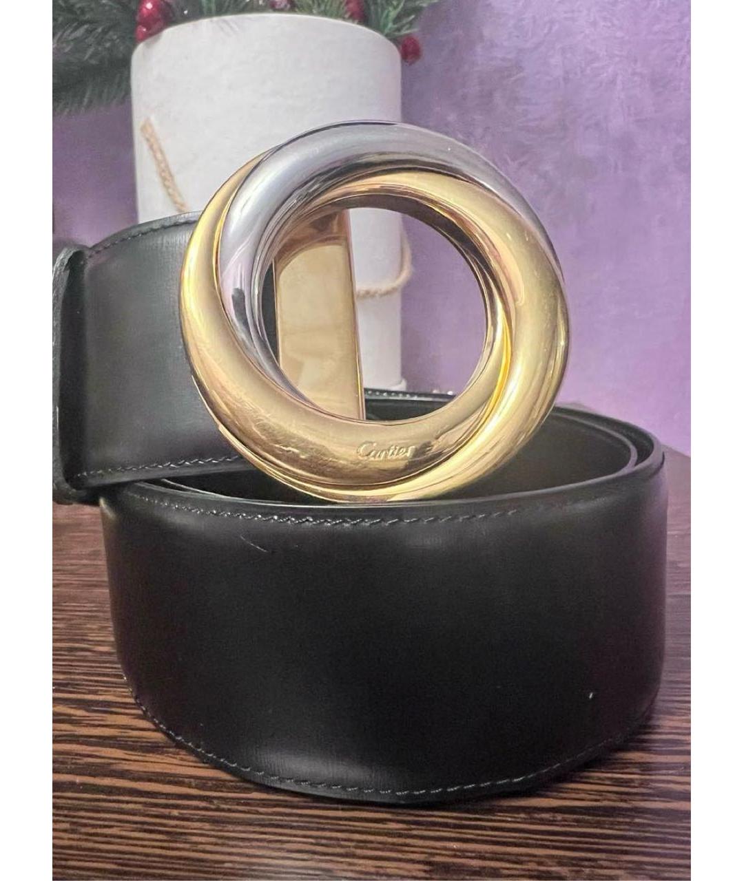 CARTIER Черный кожаный ремень, фото 2