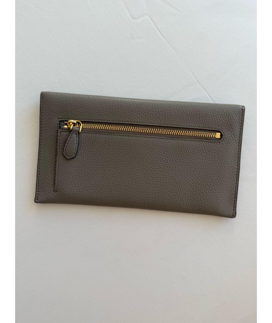 PRADA Серый кожаный кошелек, фото 3