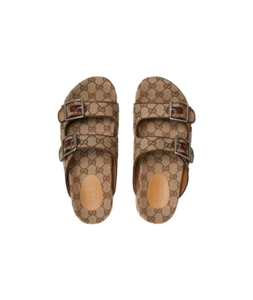 GUCCI Бежевые сандалии, фото 4