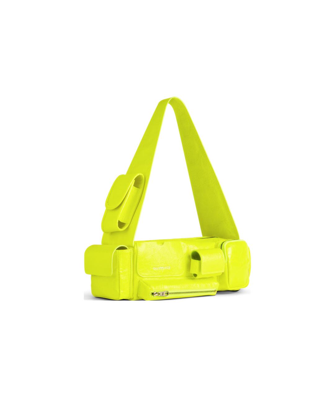 BALENCIAGA Желтая кожаная сумка через плечо, фото 2