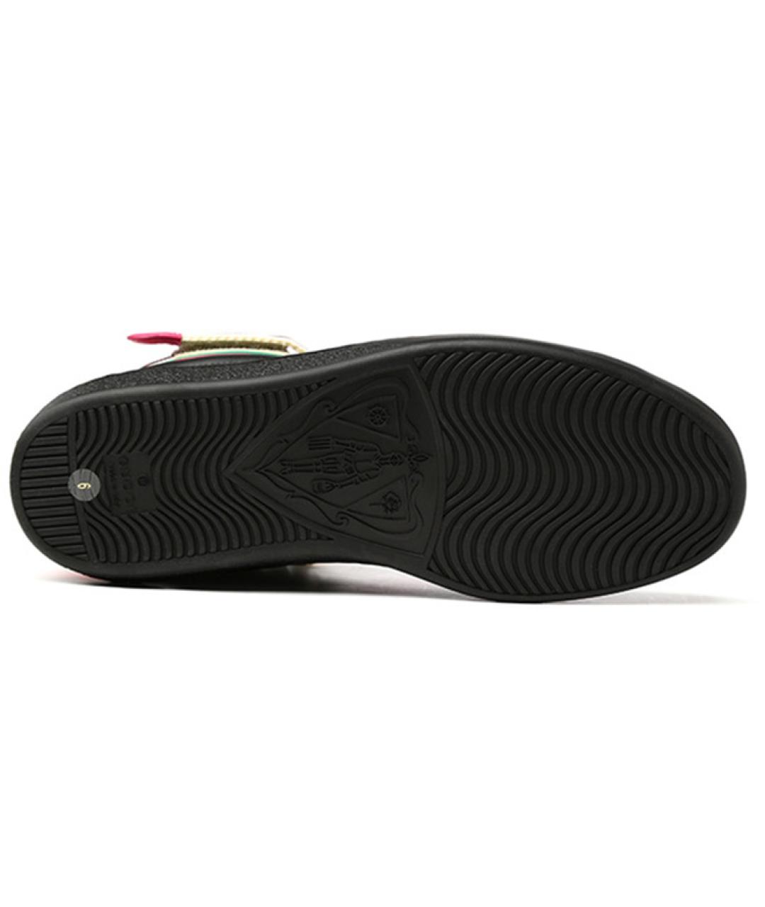 GUCCI Черные кожаные низкие кроссовки / кеды, фото 5