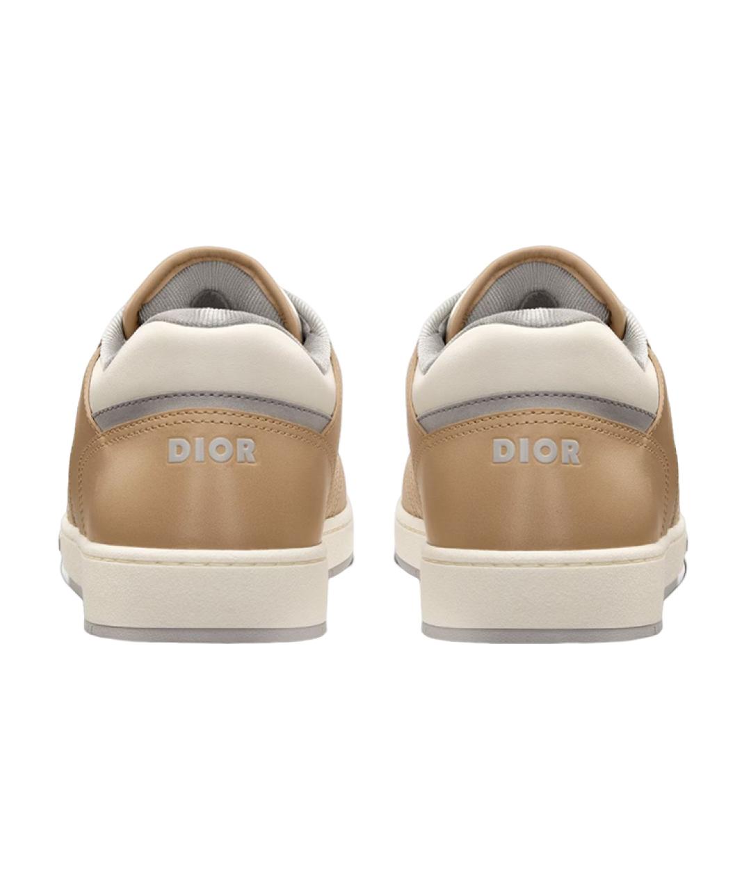 CHRISTIAN DIOR Бежевые кожаные низкие кроссовки / кеды, фото 5