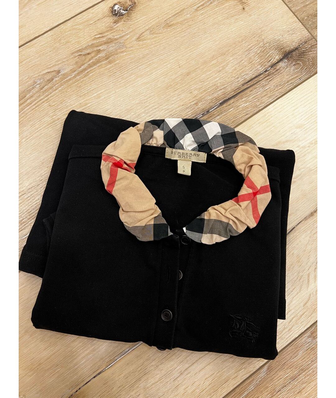 BURBERRY Черная хлопковая футболка, фото 4
