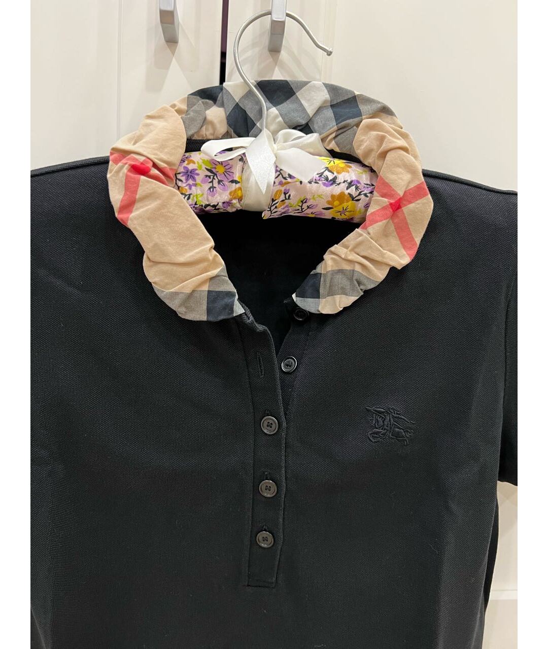 BURBERRY Черная хлопковая футболка, фото 2