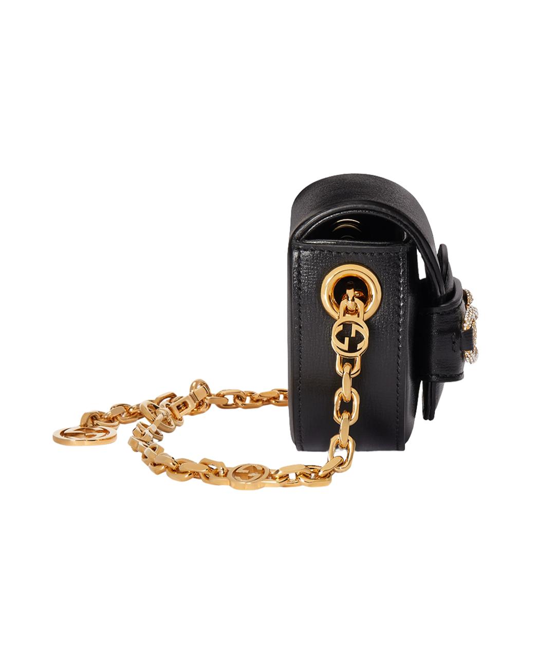 GUCCI Черная кожаная поясная сумка, фото 4