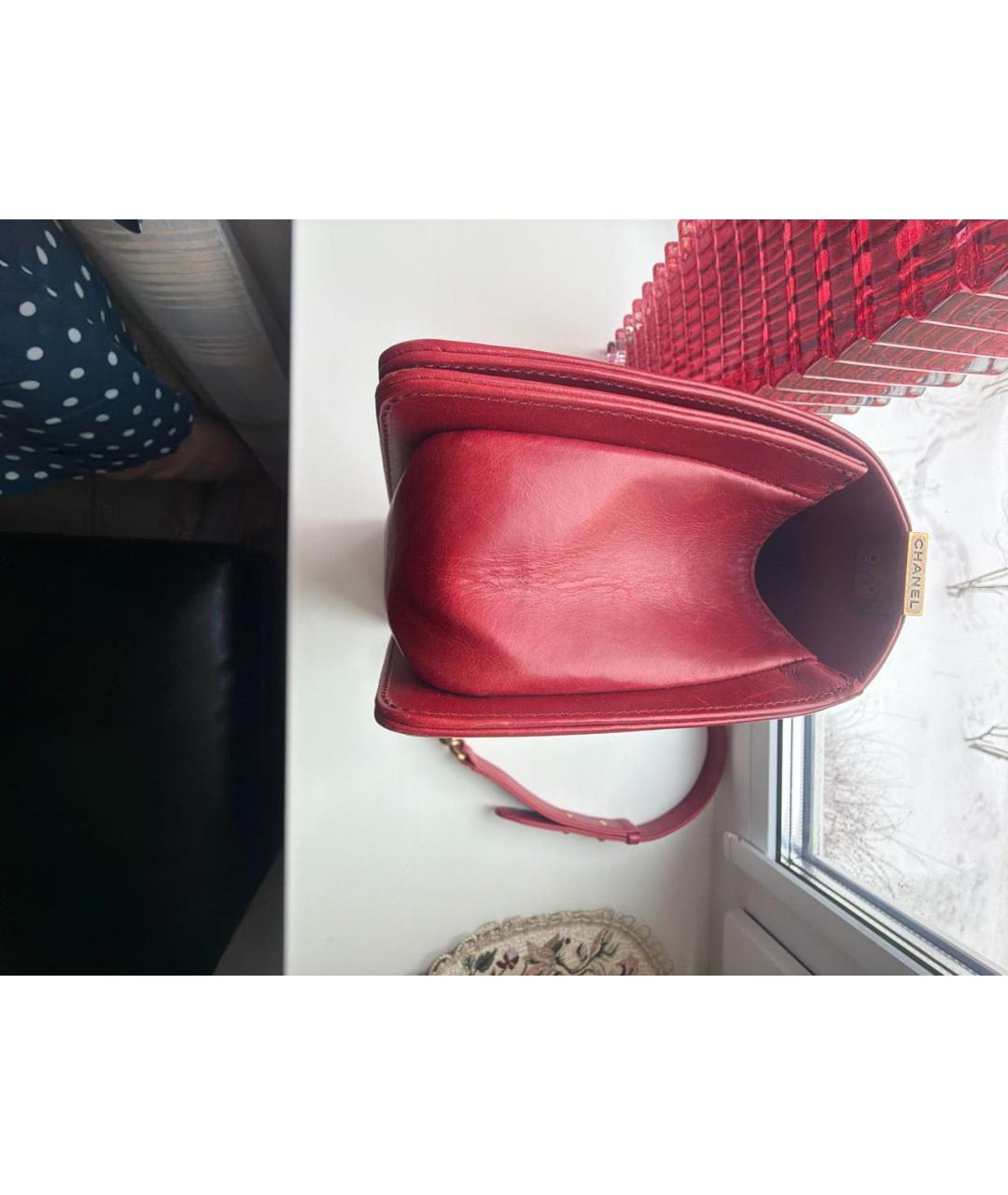 CHANEL Красная кожаная сумка через плечо, фото 6