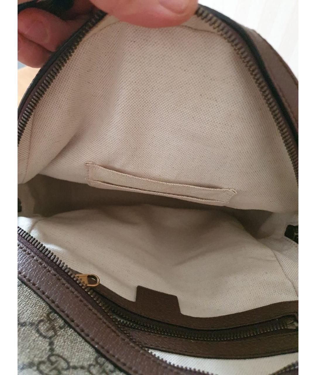 GUCCI Бежевый тканевый рюкзак, фото 4