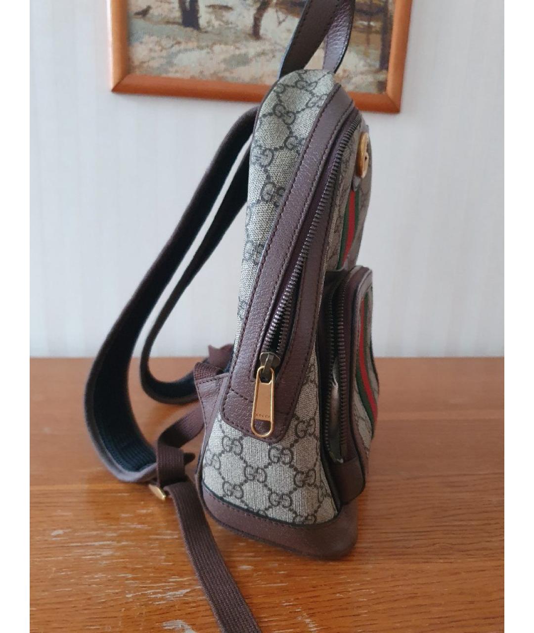 GUCCI Бежевый тканевый рюкзак, фото 2