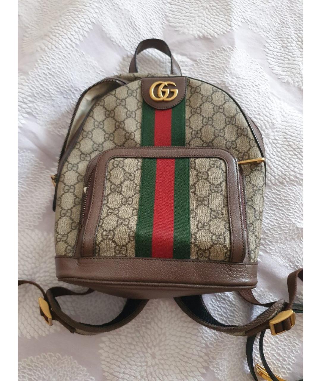 GUCCI Бежевый тканевый рюкзак, фото 8