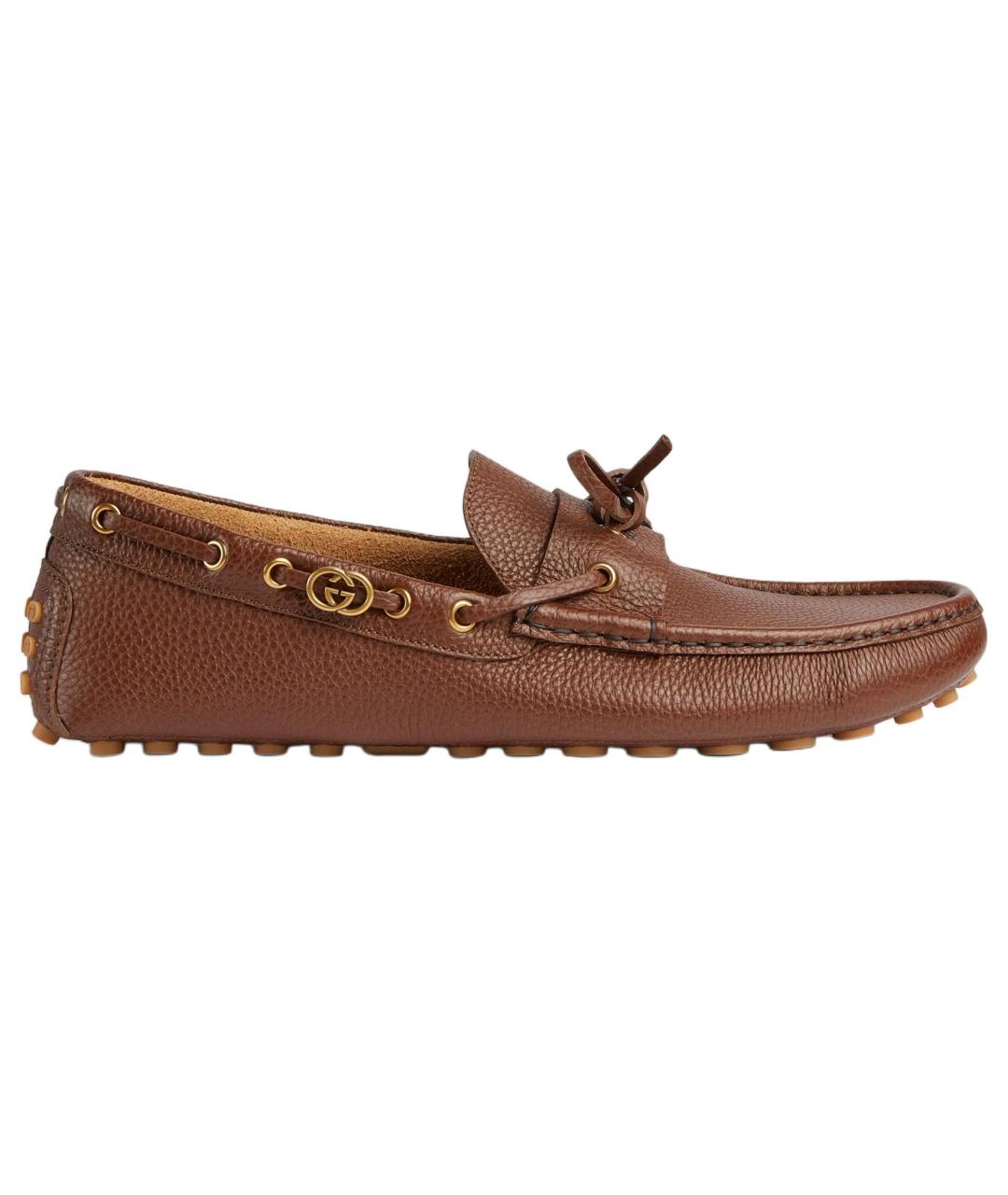 GUCCI Коричневые лоферы, фото 1