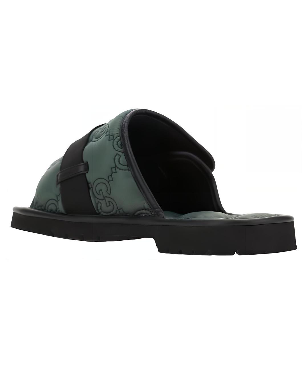 GUCCI Зеленые кожаные сандалии, фото 4