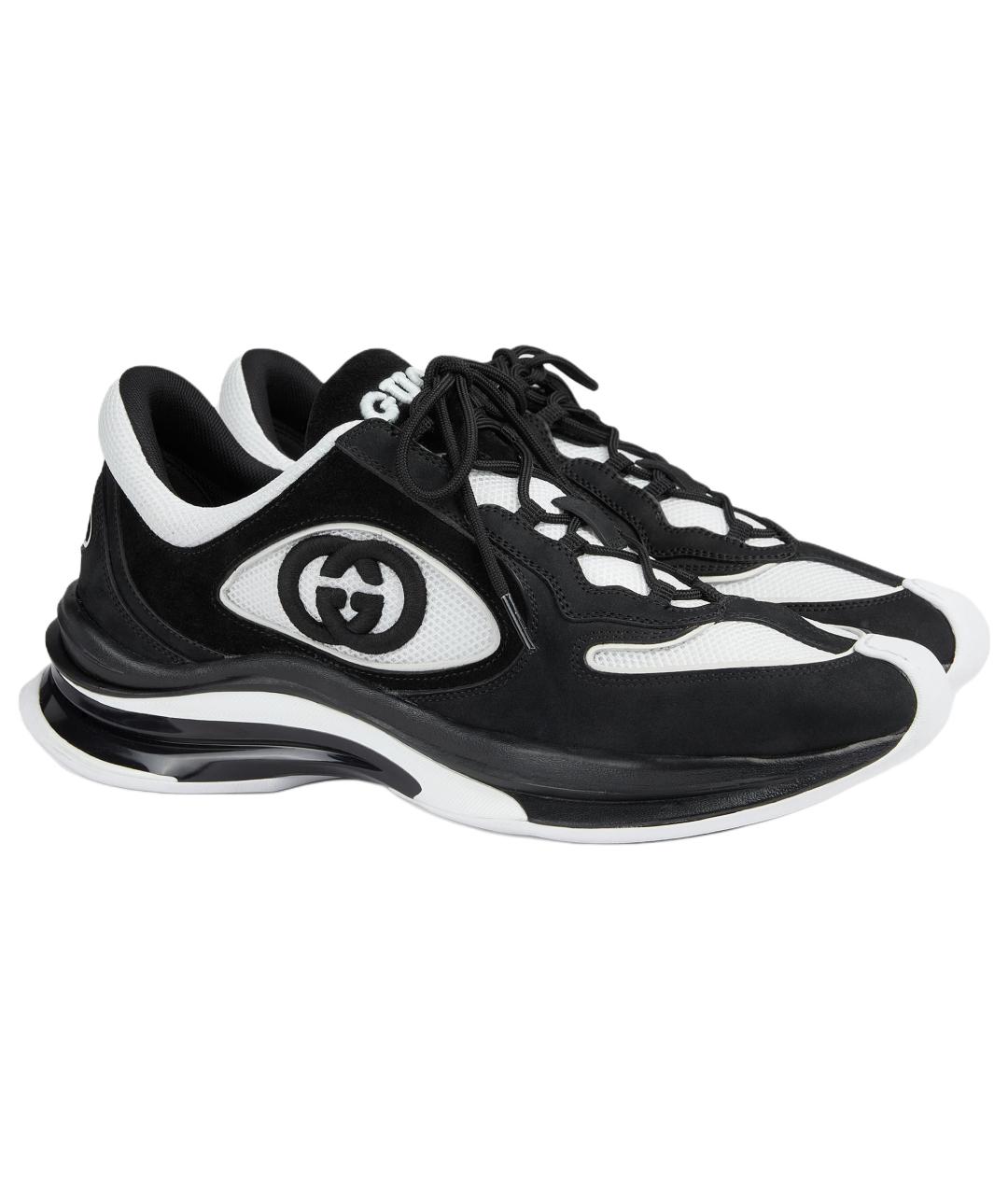 GUCCI Черные низкие кроссовки / кеды, фото 3