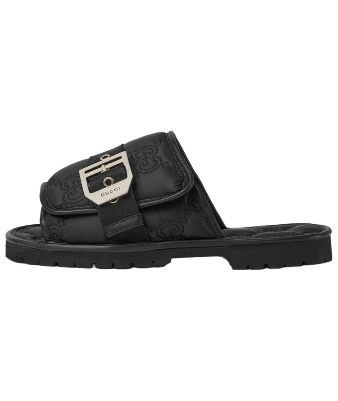 GUCCI Черные кожаные сандалии, фото 2