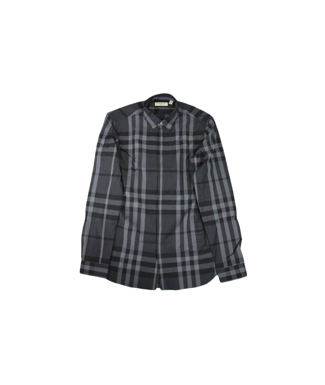 BURBERRY Антрацитовая хлопковая классическая рубашка, фото 4