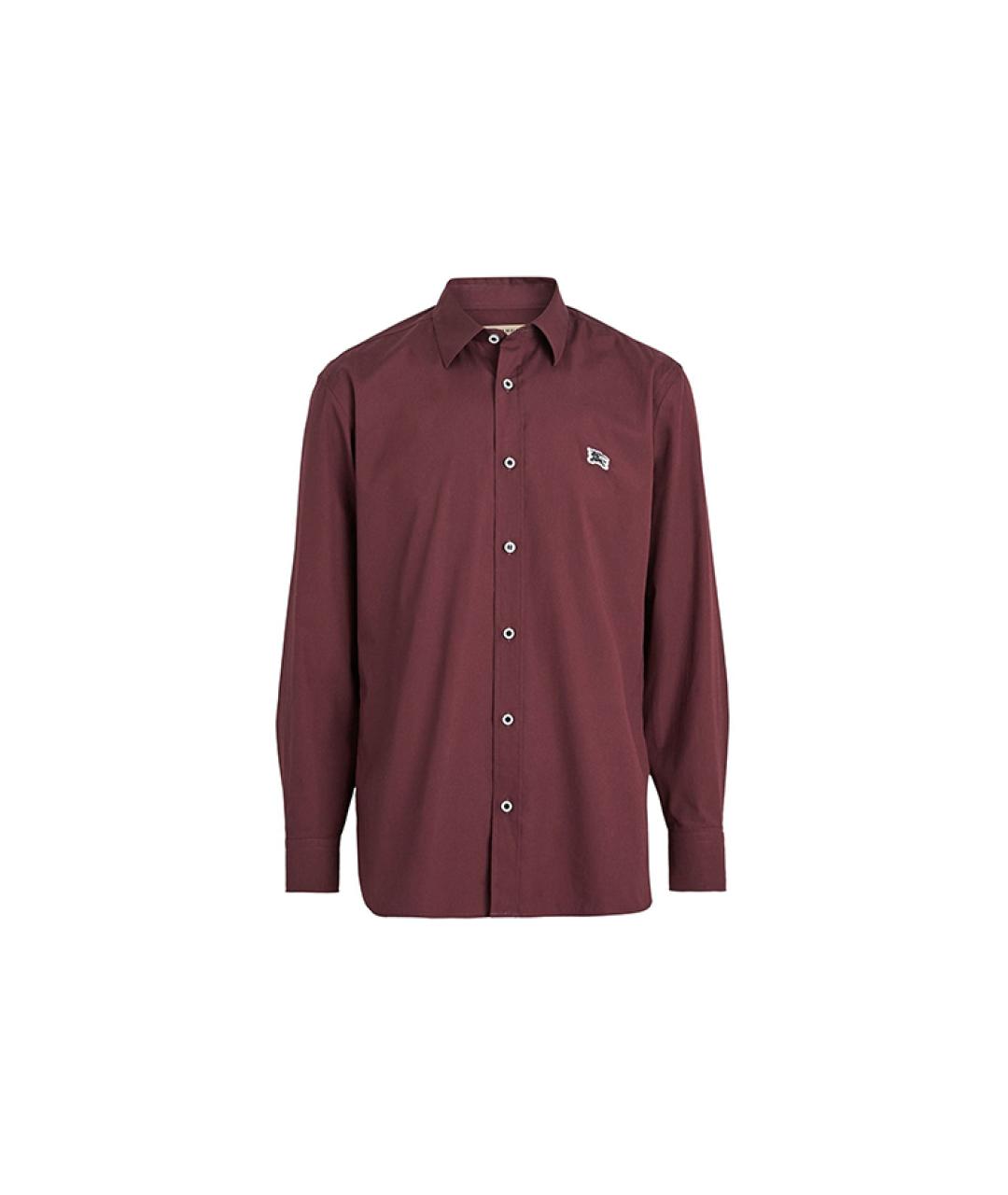BURBERRY Бордовая хлопковая классическая рубашка, фото 5
