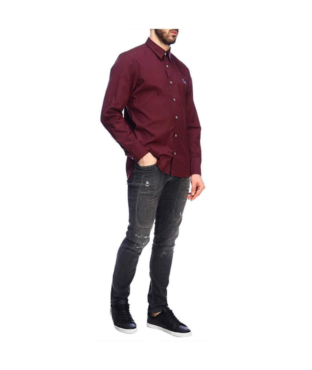 BURBERRY Бордовая хлопковая классическая рубашка, фото 2