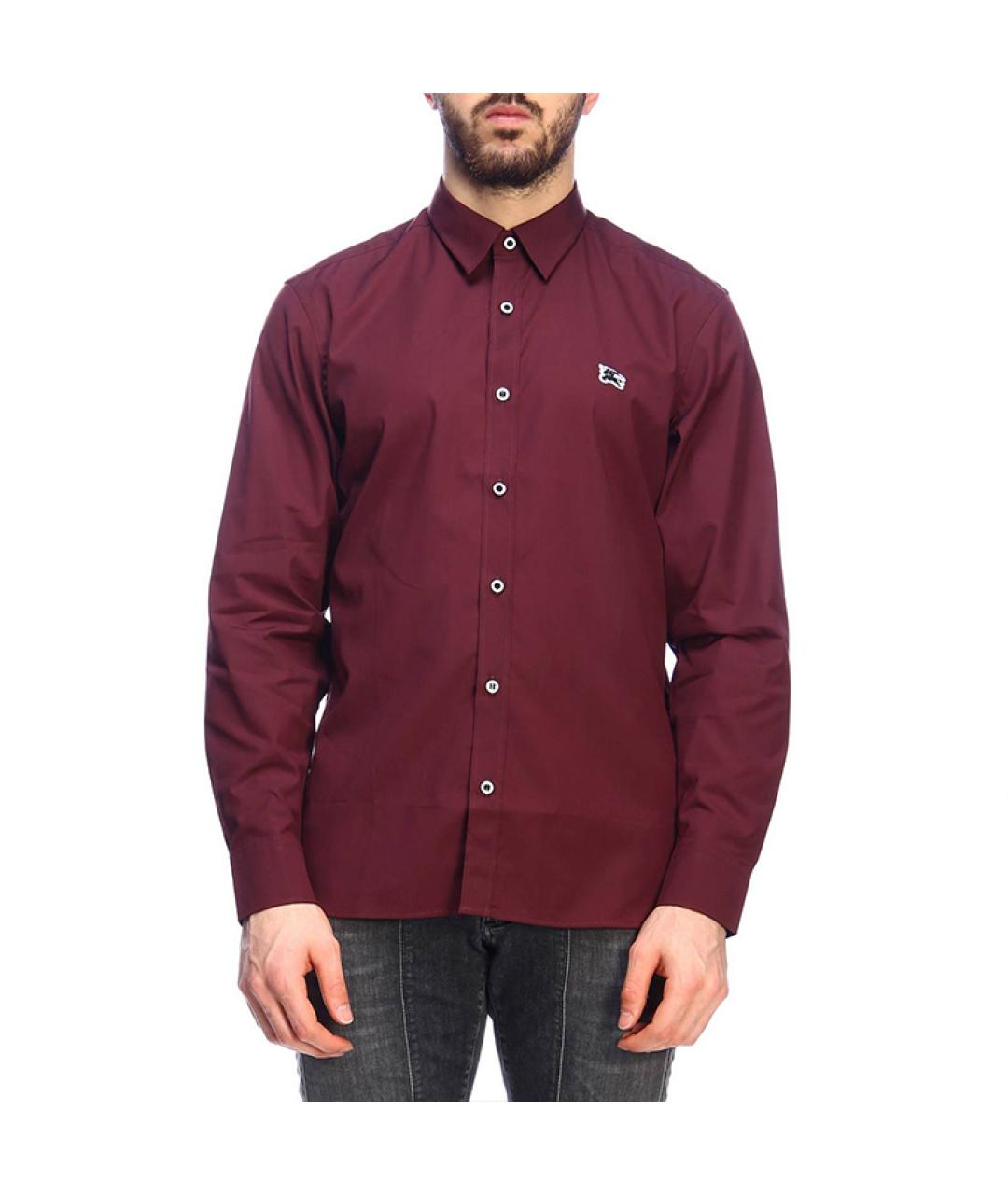 BURBERRY Бордовая хлопковая классическая рубашка, фото 3