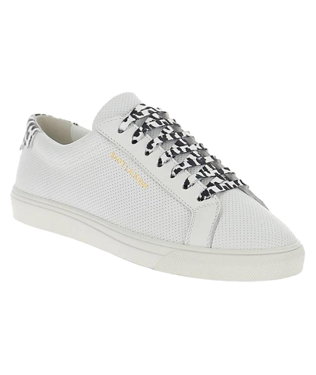 SAINT LAURENT Белые кожаные кеды, фото 2