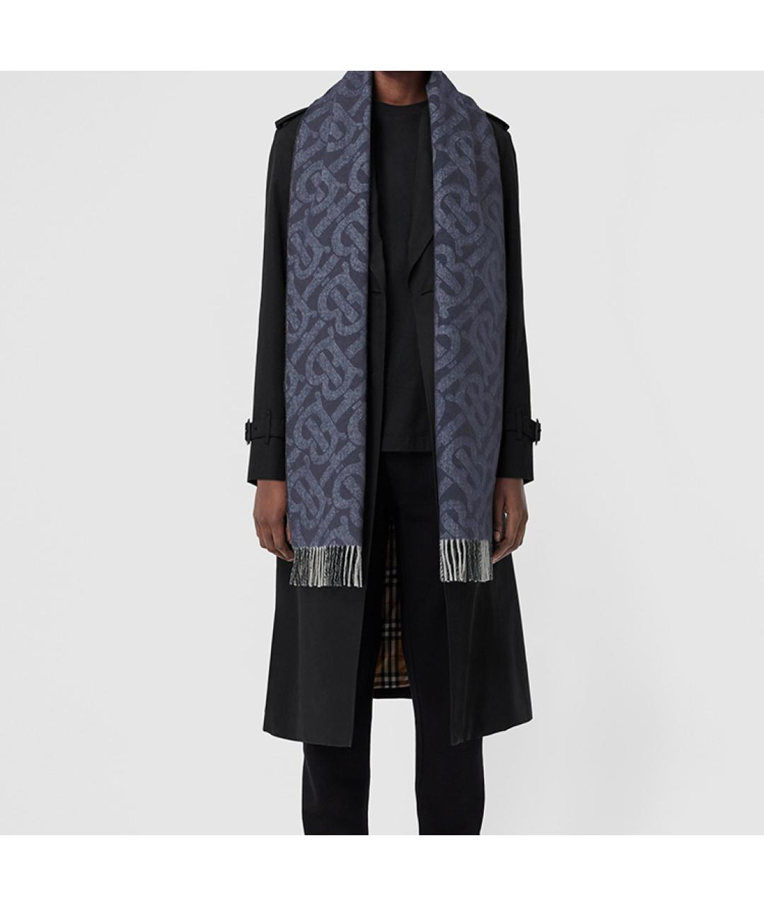 BURBERRY Синий шарф, фото 4