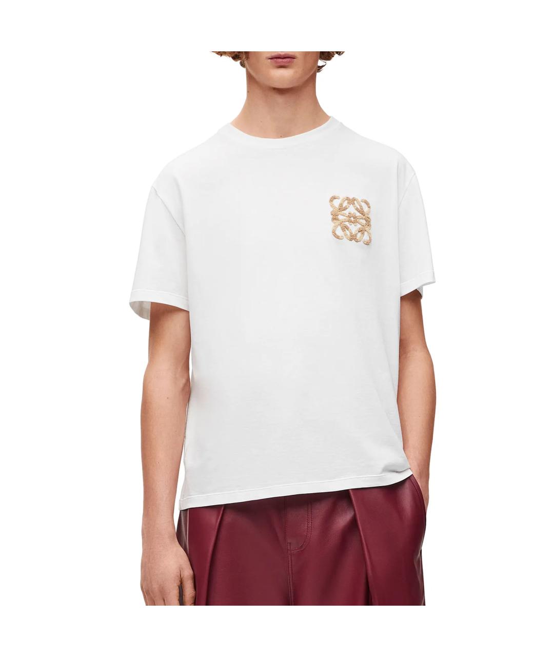 LOEWE Белая хлопковая футболка, фото 4