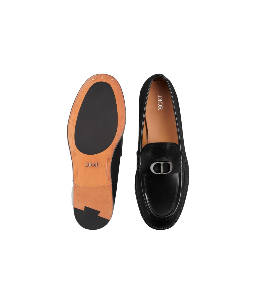CHRISTIAN DIOR Черные кожаные лоферы, фото 5