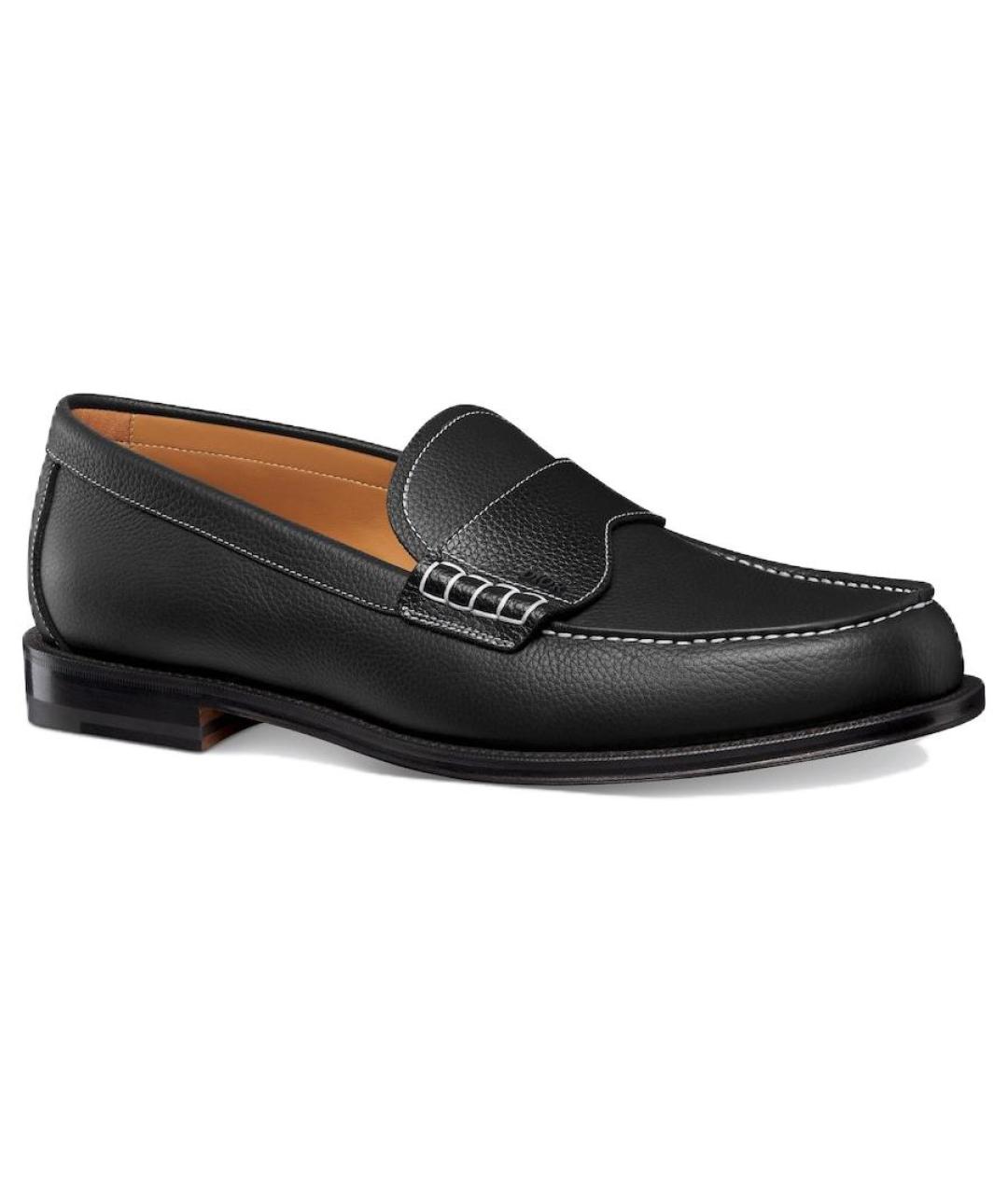 CHRISTIAN DIOR Черные кожаные лоферы, фото 3