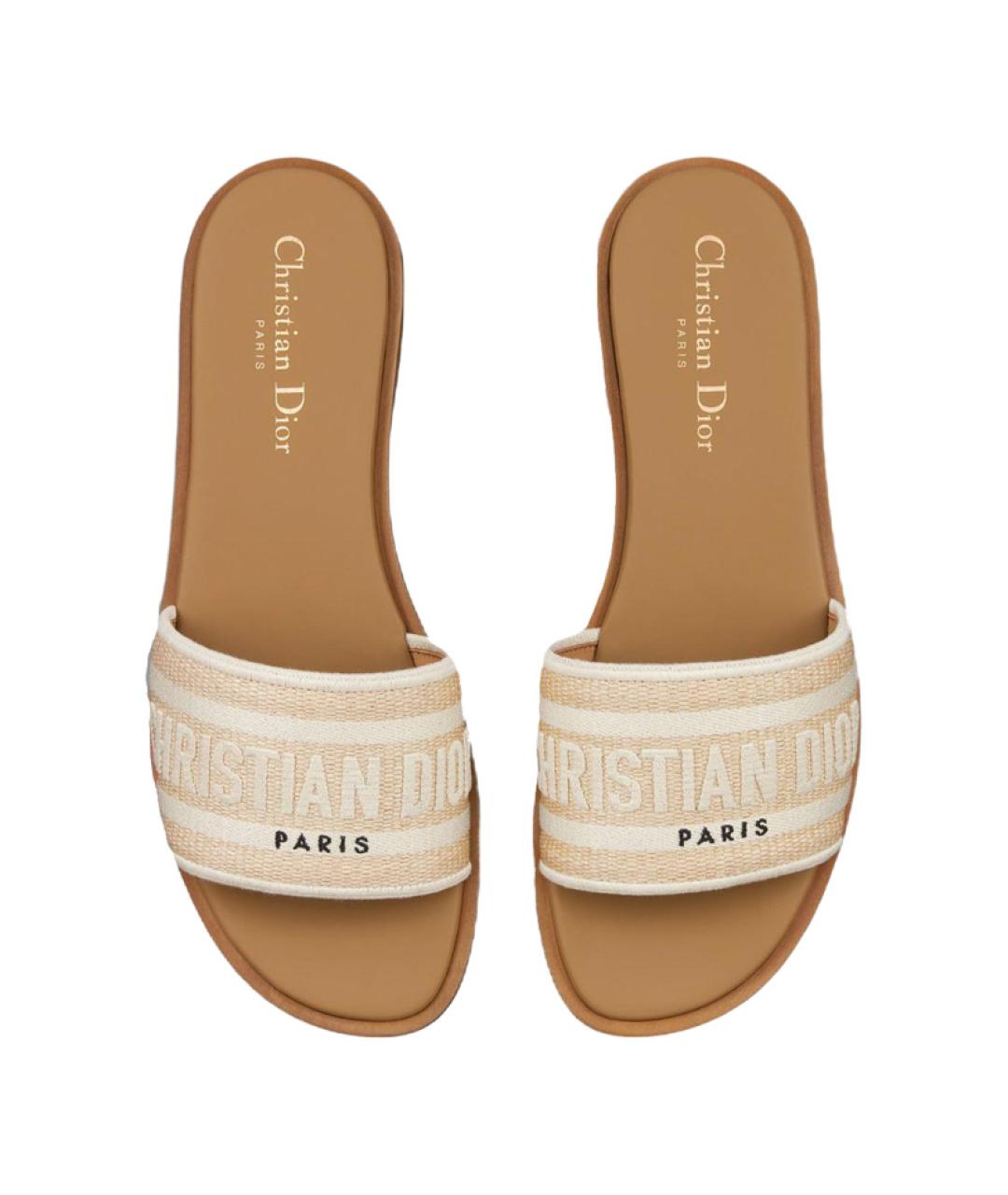 CHRISTIAN DIOR Бежевые сандалии, фото 4
