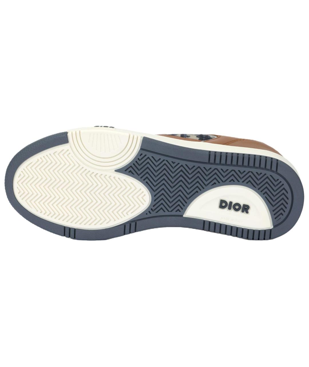 CHRISTIAN DIOR Коричневые кожаные низкие кроссовки / кеды, фото 5