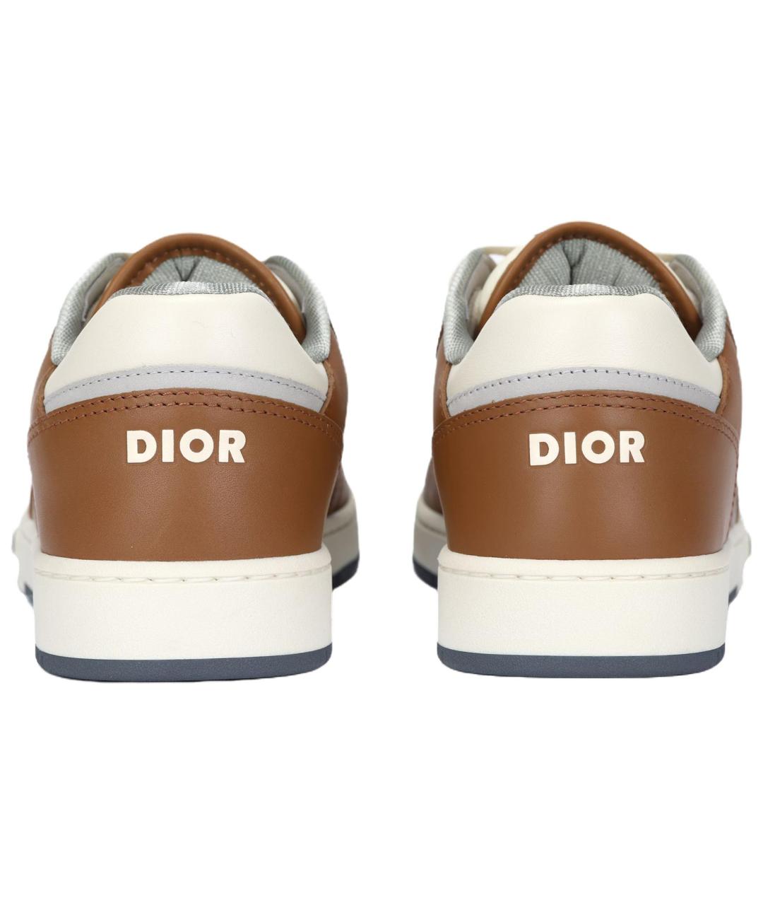 CHRISTIAN DIOR Коричневые кожаные низкие кроссовки / кеды, фото 4