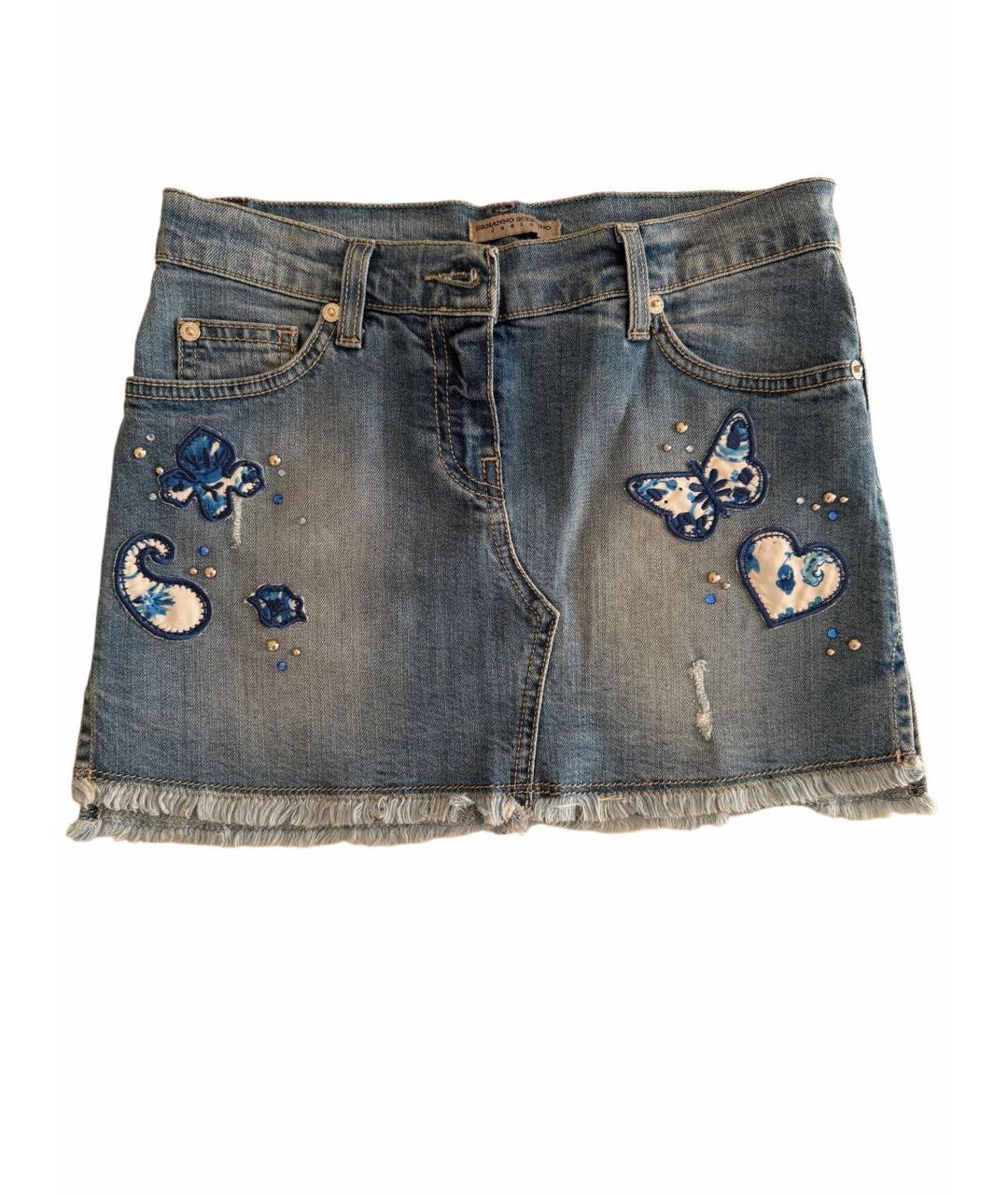ERMANNO SCERVINO JUNIOR Голубая деним юбка, фото 1