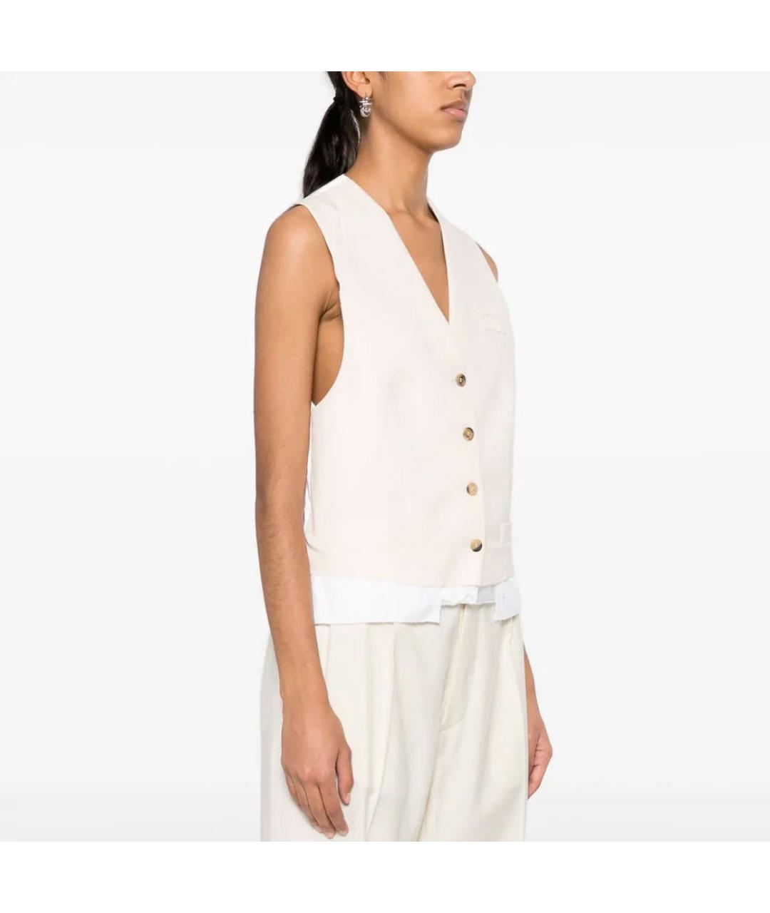 MIU MIU Бежевый жилет, фото 5