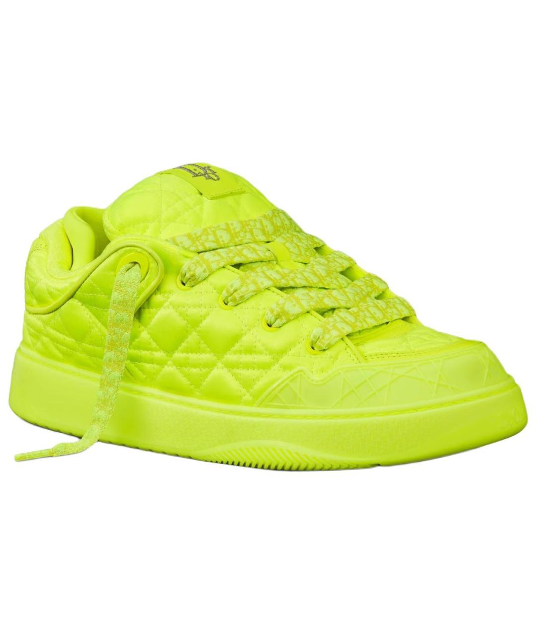 CHRISTIAN DIOR Желтые кожаные низкие кроссовки / кеды, фото 3