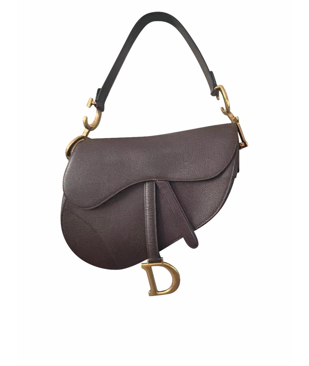 CHRISTIAN DIOR Бордовая кожаная сумка с короткими ручками, фото 1