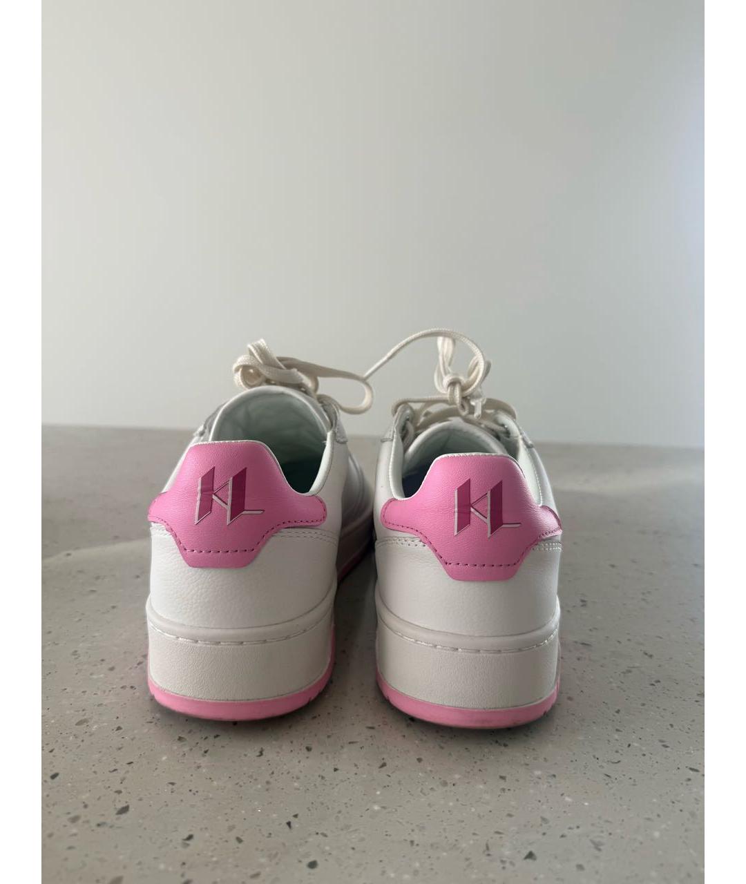 KARL LAGERFELD Белые кеды из искусственной кожи, фото 4