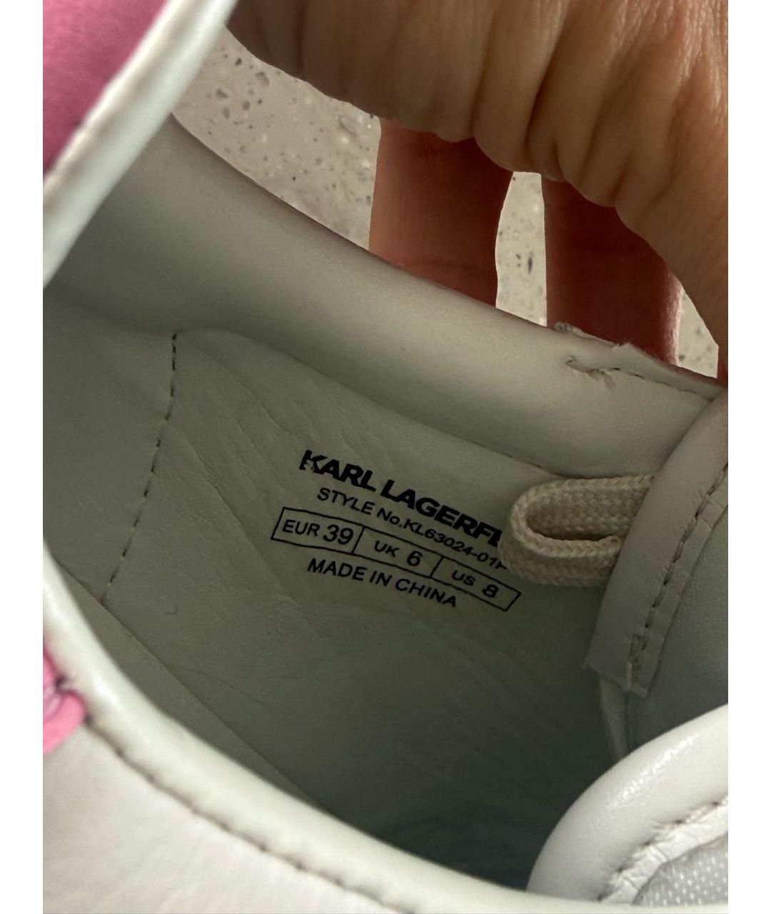 KARL LAGERFELD Белые кеды из искусственной кожи, фото 5