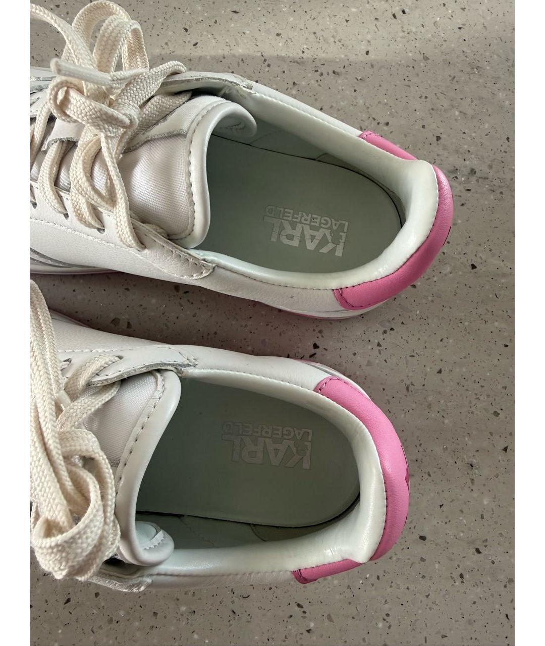 KARL LAGERFELD Белые кеды из искусственной кожи, фото 6